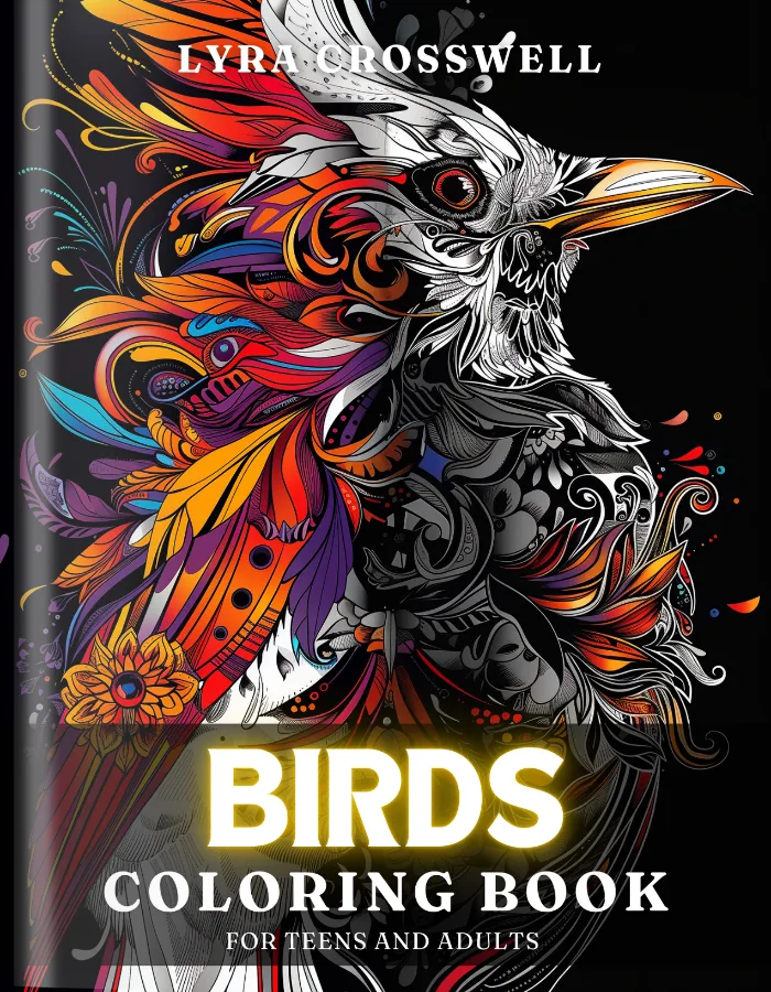 Bird Coloring Book For Adults and Teens Cover