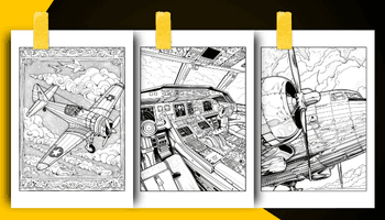 Airplane Coloring Book For Adults and Teens Coloring Sheets Examples