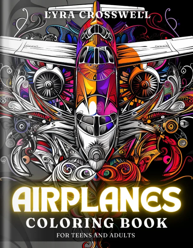 Airplane Coloring Book For Adults and Teens Cover
