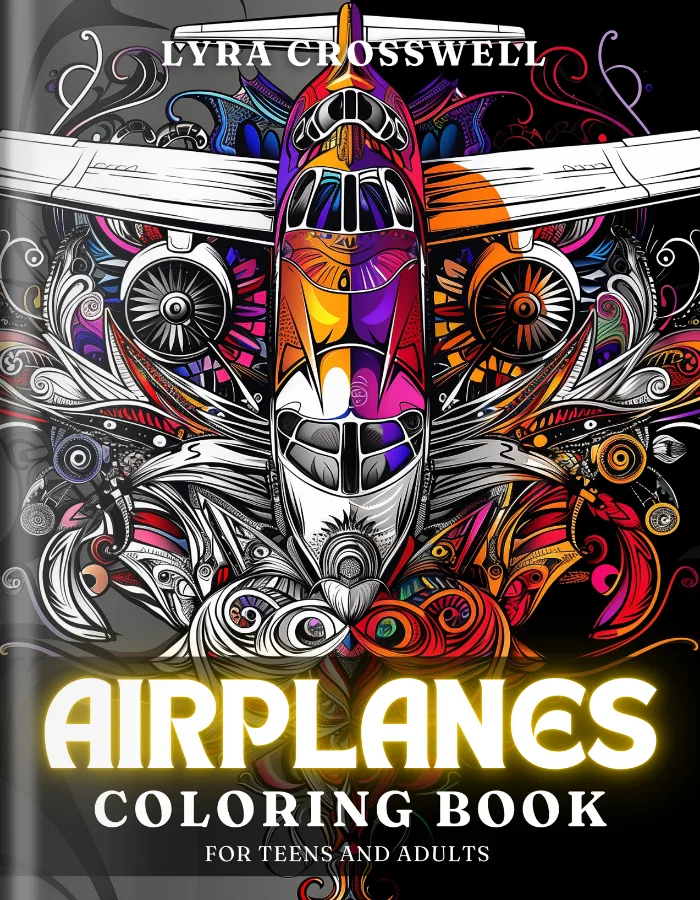 Airplane Coloring Book For Adults and Teens Cover