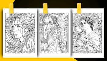 Angel Coloring Book For Adults and Teens Coloring Sheets Examples