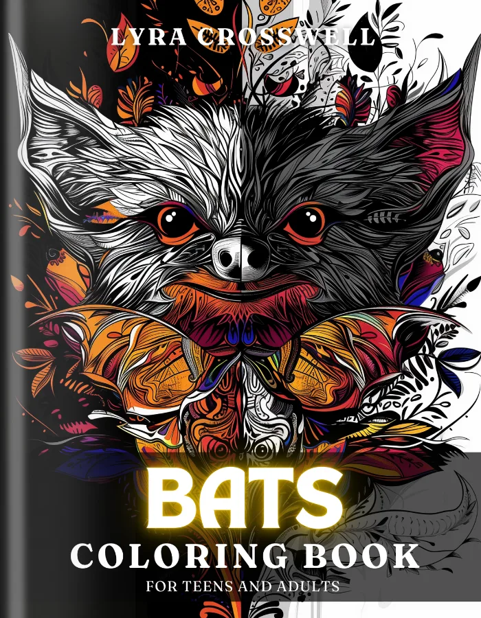 Bat Coloring Book For Adults and Teens Cover