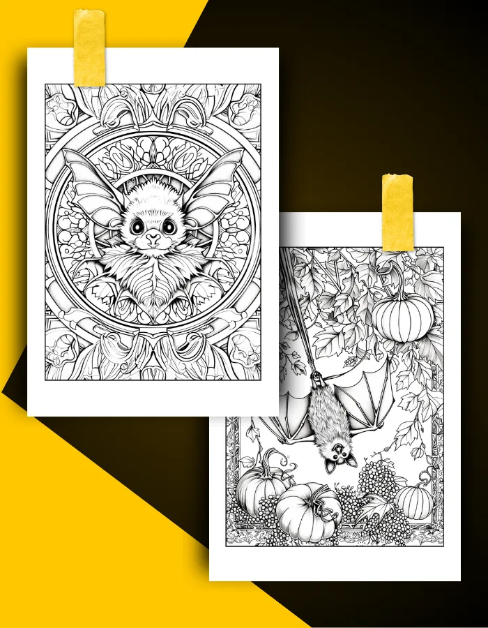 Bat Coloring Book Pages Examples 2