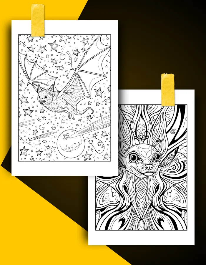 Bat Coloring Book Pages Examples 3