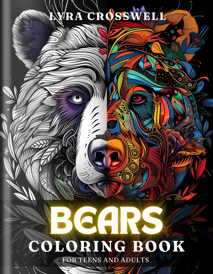 Bear Coloring Book For Adults and Teens Cover
