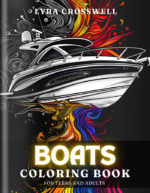 Boat Coloring Book For Adults and Teens Cover
