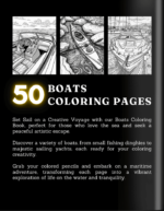 Boat Coloring Book For Adults and Teens Cover 2