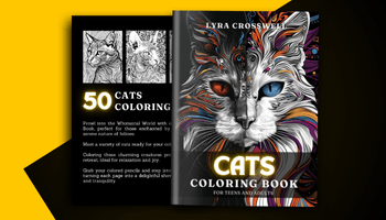 Cat Coloring Book For Adults and Teens Covers