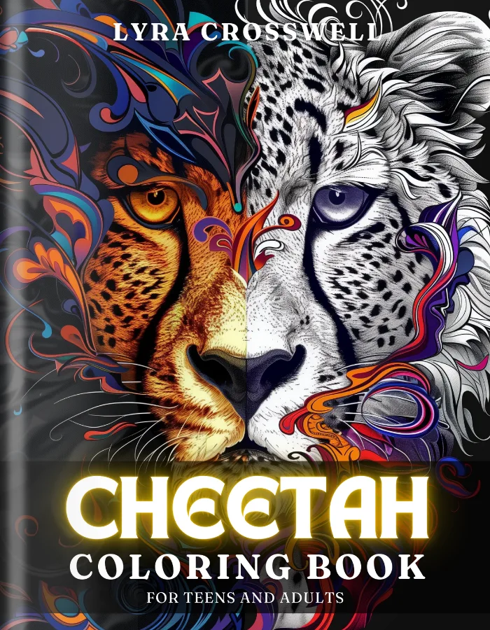 Cheetah Coloring Book For Adults and Teens Cover