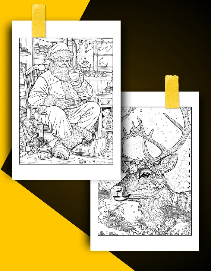 Christmas Coloring Book Pages Examples