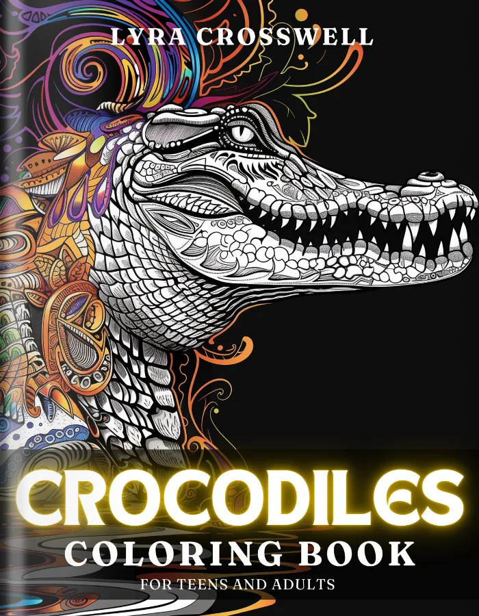 Crocodile Coloring Book For Adults and Teens Cover