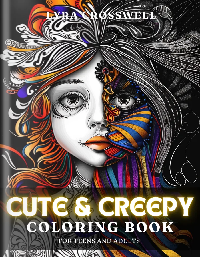 Cute and creepy Coloring Book For Adults and Teens Cover