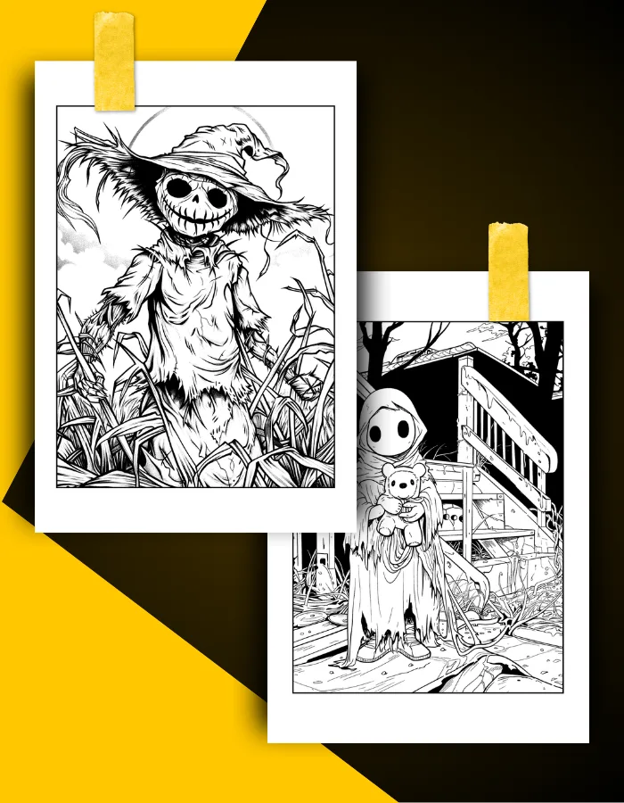 Cute and creepy Coloring Book Pages Examples 2