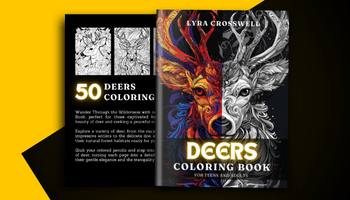 Deer Coloring Book For Adults and Teens Covers