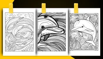 Dolphin Coloring Book For Adults and Teens Coloring Sheets Examples