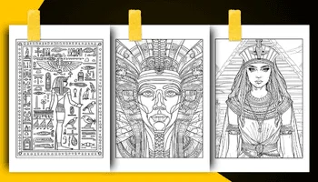 Egyptian Coloring Book For Adults and Teens Coloring Sheets Examples