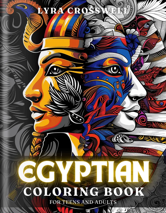 Egyptian Coloring Book For Adults and Teens Cover