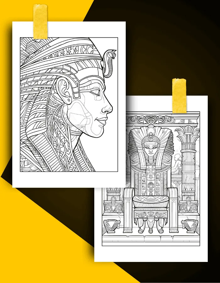 Egyptian Coloring Book Pages Examples