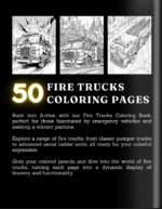 Fire truck Coloring Book For Adults and Teens Cover 2