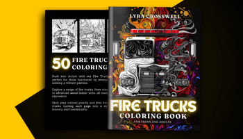 Fire truck Coloring Book For Adults and Teens Covers