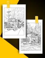 Fire truck Coloring Book Pages Examples
