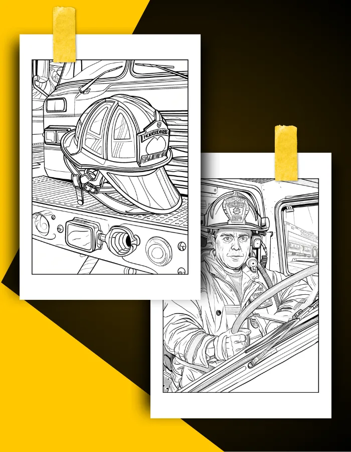 Fire truck Coloring Book Pages Examples 3