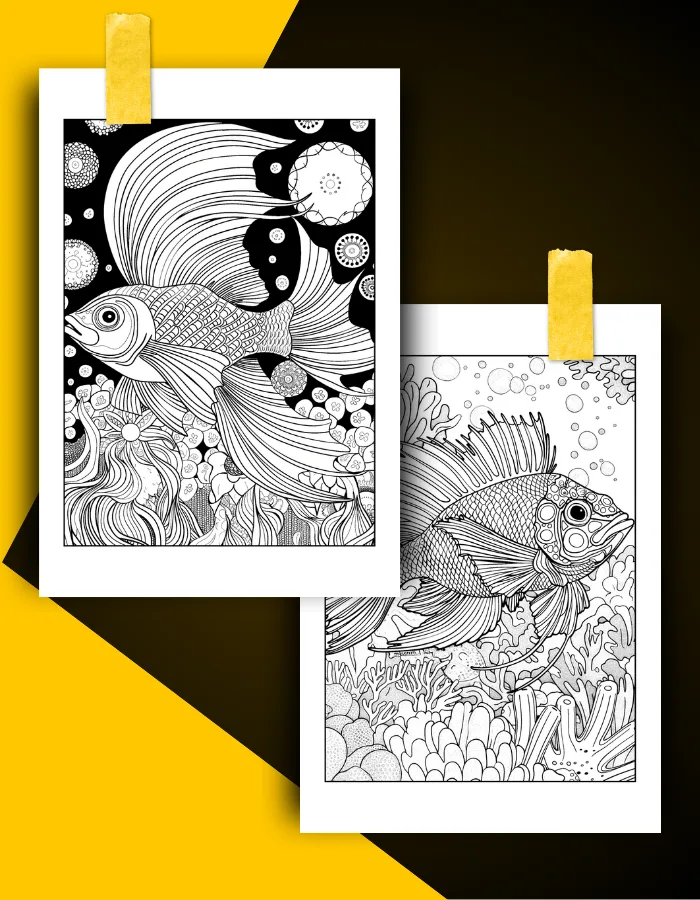Fish Coloring Book Pages Examples