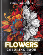 Flower Coloring Book For Adults and Teens Cover