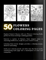 Flower Coloring Book For Adults and Teens Cover 2