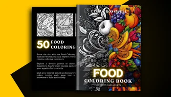 Food Coloring Book For Adults and Teens Covers
