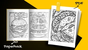 Food Coloring Book For Adults and Teens PDF and Paperback