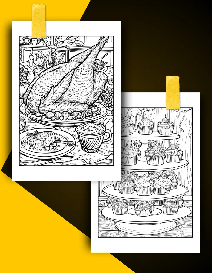 Food Coloring Book Pages Examples 2