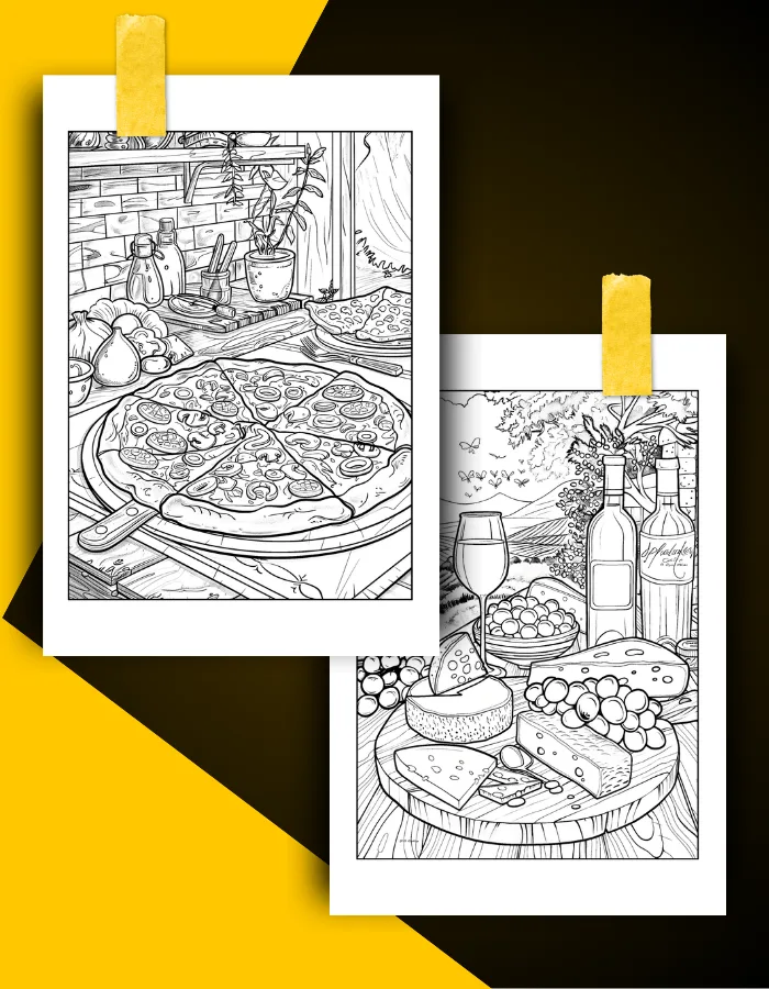 Food Coloring Book Pages Examples 3