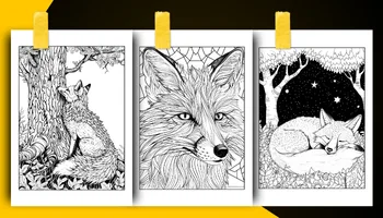 Fox Coloring Book For Adults and Teens Coloring Sheets Examples