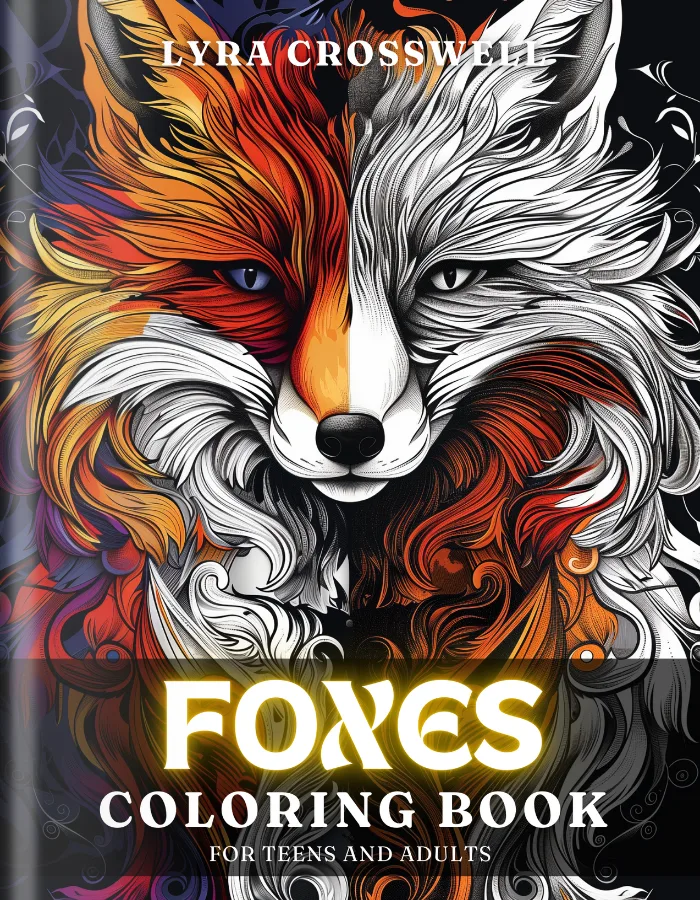 Fox Coloring Book For Adults and Teens Cover