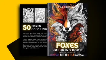 Fox Coloring Book For Adults and Teens Covers