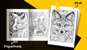 Fox Coloring Book For Adults and Teens PDF and Paperback