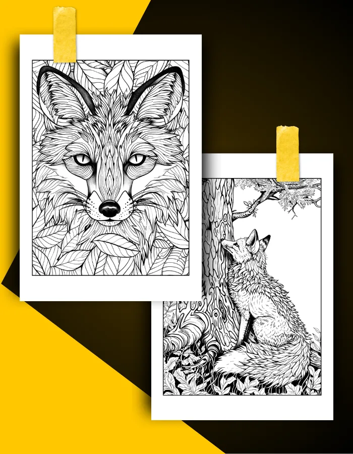 Fox Coloring Book Pages Examples 2