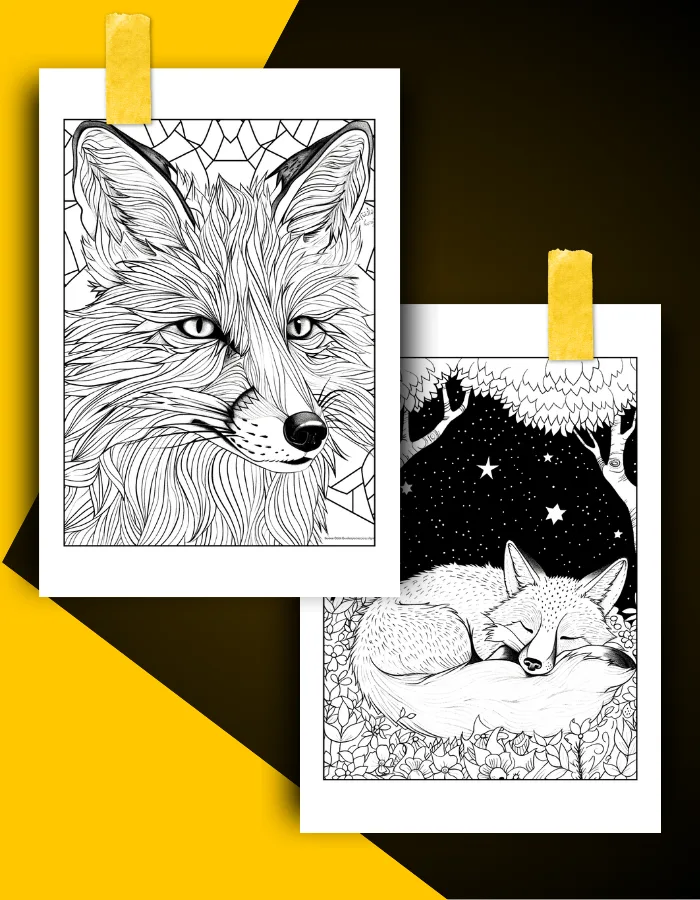 Fox Coloring Book Pages Examples 3