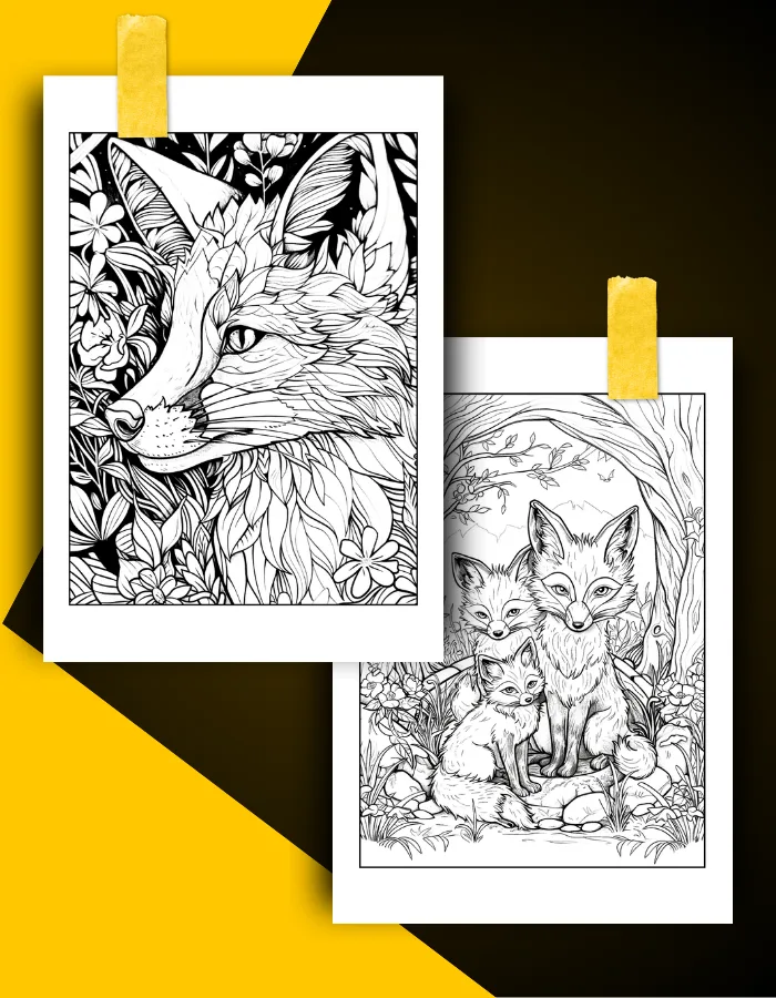 Fox Coloring Book Pages Examples