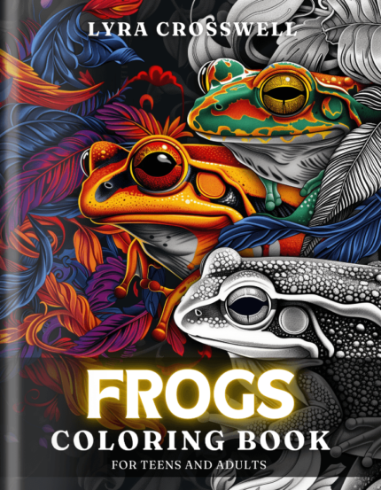 Frogs Coloring Book For Adults and Teens Cover
