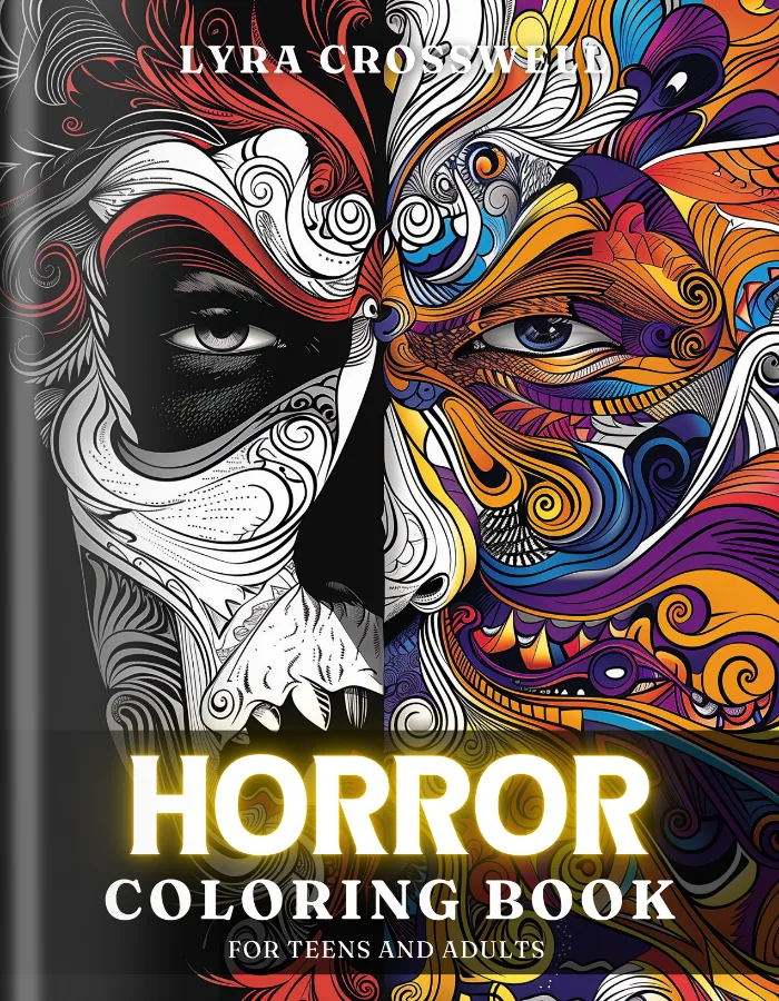 Horror Coloring Book For Adults and Teens Cover