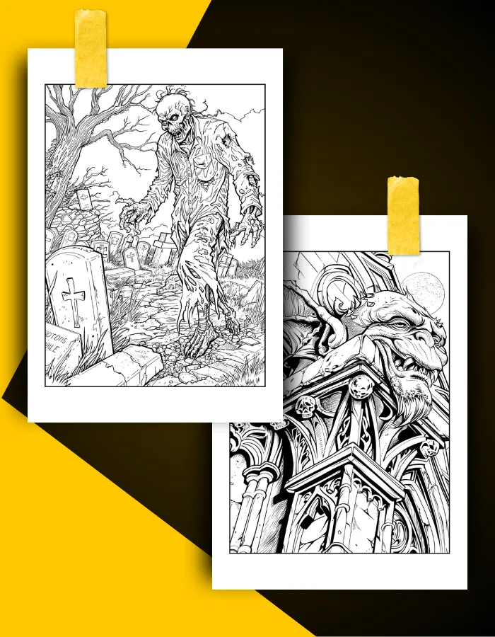 Horror Coloring Book Pages Examples 1