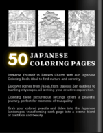 Japanese Coloring Book For Adults and Teens Cover 2