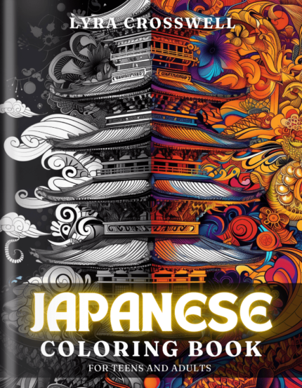 Japanese Coloring Book For Adults and Teens Cover