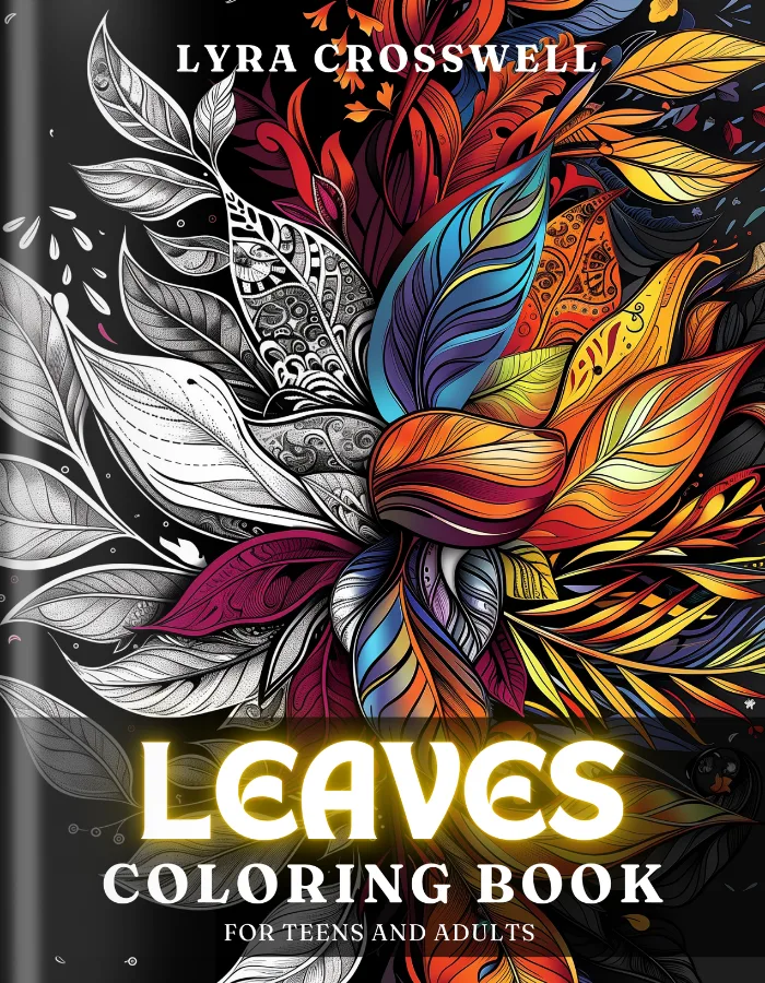 Leaf Coloring Book For Adults and Teens Cover