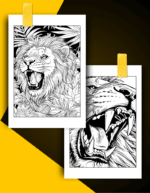 Lion Coloring Book Pages Examples 1