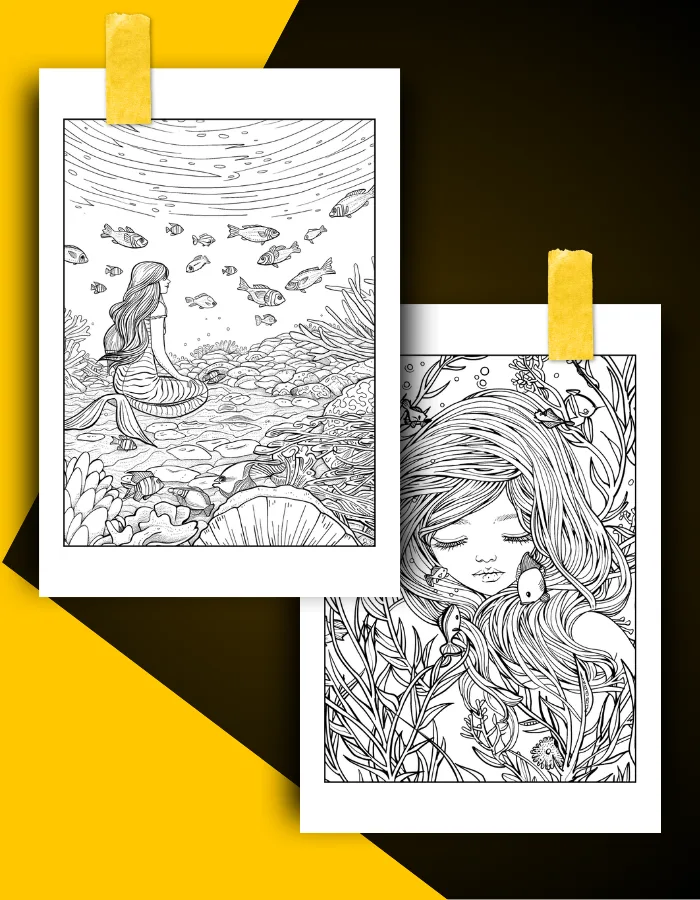 Mermaid Coloring Book Pages 17 Mermaid Coloring Book Pages Examples