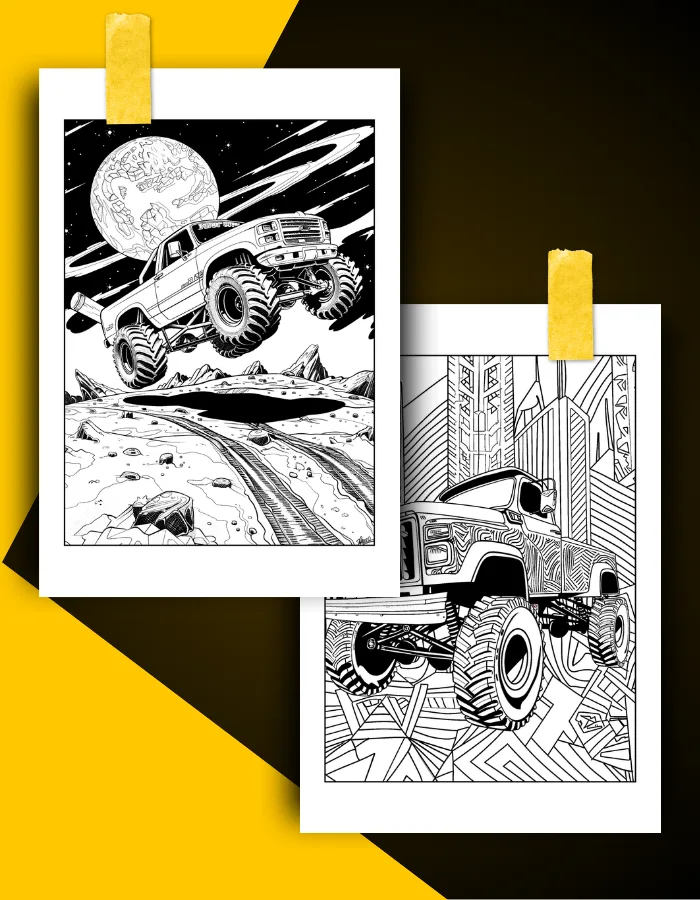 Monster truck Coloring Book Pages Examples 2