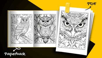 Owl Coloring Book For Adults and Teens PDF and Paperback
